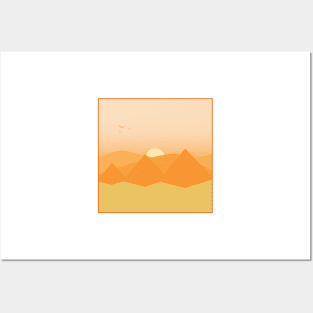 desert view cute illustration Posters and Art